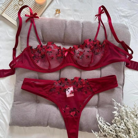 Luxury Ruched Bunny Ear Bra and Panty Set