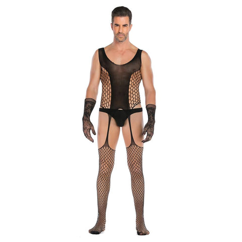 Men’s Lace Fishnet Body Stocking