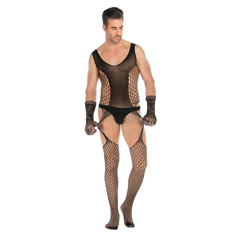 Men’s Lace Fishnet Body Stocking