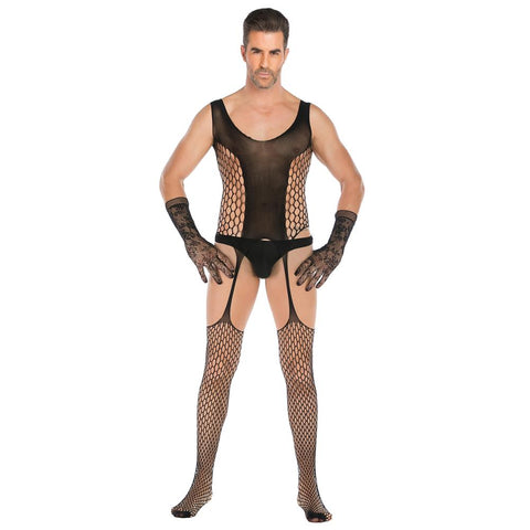 Men’s Lace Fishnet Body Stocking