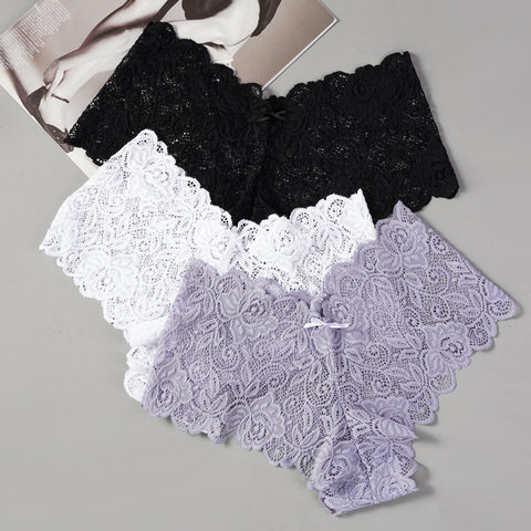 3‑Piece Sexy Floral Lace Panties for Women