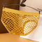 Openwork Mesh Fishnet Heart Metal Buckle Low Waist Underwear