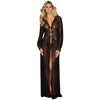 3-Pieces Boldwink Nylon Spandex & Lace Long Gown with Bra & Panty