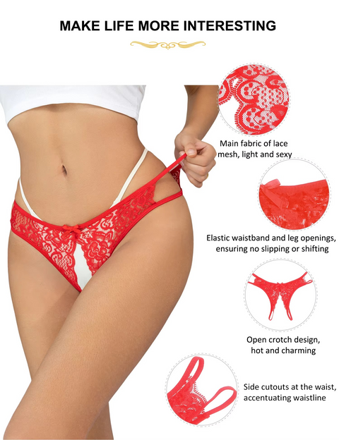 Erotic Lace Hot G-string Crotchless Cute Fetish Panty