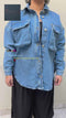 Baggy Style Trendy Cargo Pocket Denim Shirt for Women