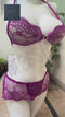 Purple Net with Rhinestone Heart 2 Pcs Halter Bra and Panty Set