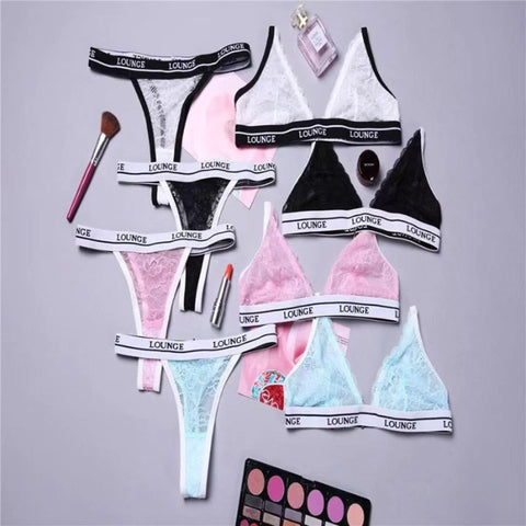 2PCs Non-padded Sports Bra Panty Set Plus Size