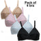 Pack of 4 Women Multicolor Cotton Plain Bra