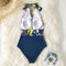 One-piece Swimsuit V-neck  Floral Swimsuit (Pre Order)