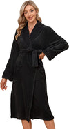 Black Unisex Towel Bathrobe