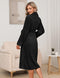 Black Unisex Towel Bathrobe