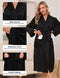 Black Unisex Towel Bathrobe